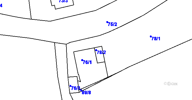 Parcela st. 78/2 v KÚ Liboc u Kynšperka nad Ohří, Katastrální mapa