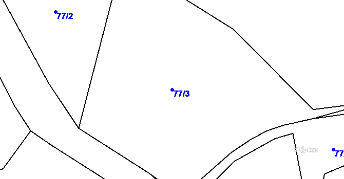 Parcela st. 77/3 v KÚ Štědrá u Kynšperka nad Ohří, Katastrální mapa