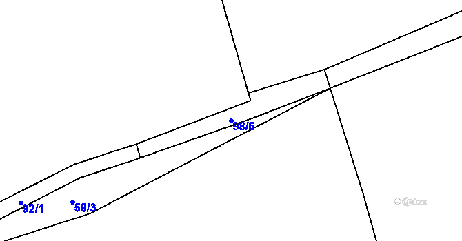 Parcela st. 98/6 v KÚ Štědrá u Kynšperka nad Ohří, Katastrální mapa