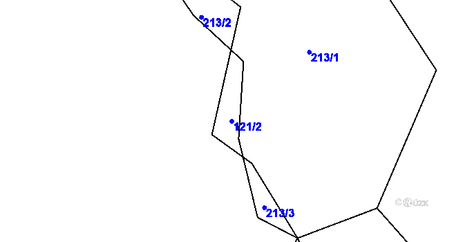 Parcela st. 121/2 v KÚ Štědrá u Kynšperka nad Ohří, Katastrální mapa