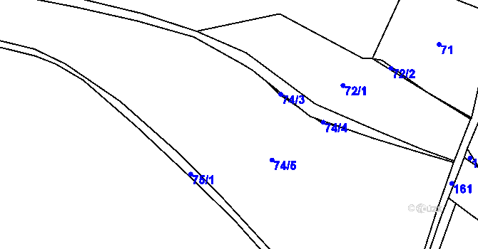 Parcela st. 74/5 v KÚ Štědrá u Kynšperka nad Ohří, Katastrální mapa