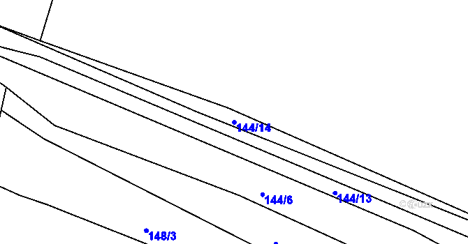 Parcela st. 144/14 v KÚ Štědrá u Kynšperka nad Ohří, Katastrální mapa