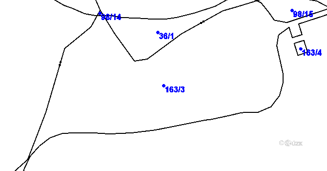 Parcela st. 163/3 v KÚ Štědrá u Kynšperka nad Ohří, Katastrální mapa