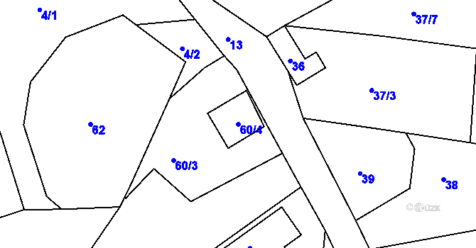 Parcela st. 60/4 v KÚ Štědrá u Kynšperka nad Ohří, Katastrální mapa