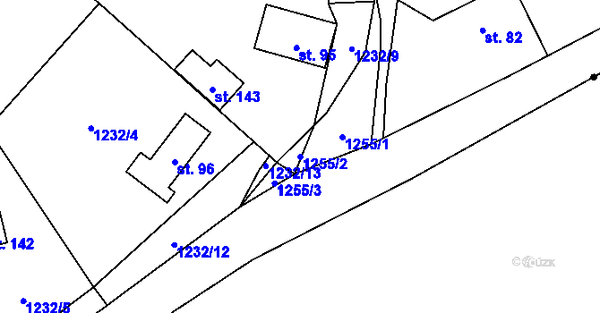 Parcela st. 1255/2 v KÚ Kyselka, Katastrální mapa