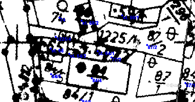 Parcela st. 64/1 v KÚ Radošov u Kyselky, Katastrální mapa