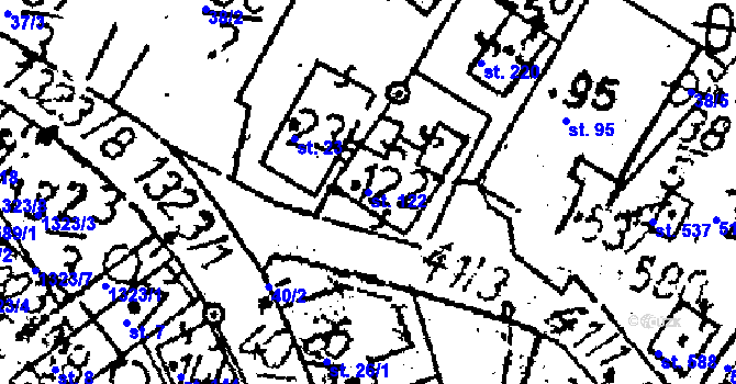 Parcela st. 122 v KÚ Radošov u Kyselky, Katastrální mapa
