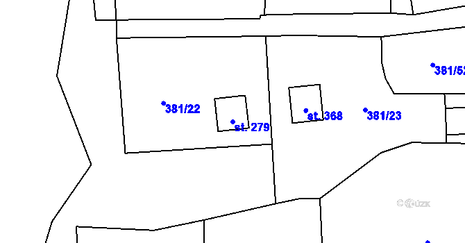 Parcela st. 279 v KÚ Radošov u Kyselky, Katastrální mapa