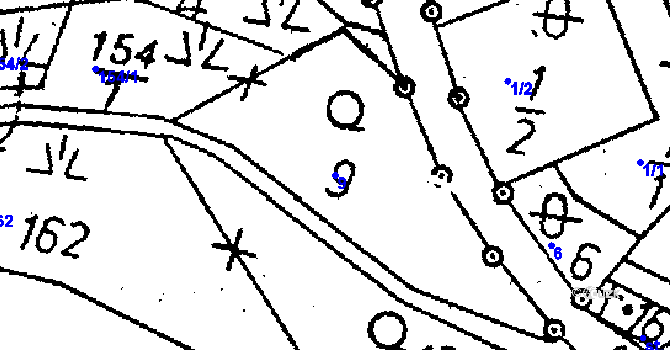 Parcela st. 9 v KÚ Radošov u Kyselky, Katastrální mapa