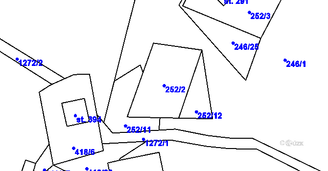 Parcela st. 252/2 v KÚ Radošov u Kyselky, Katastrální mapa