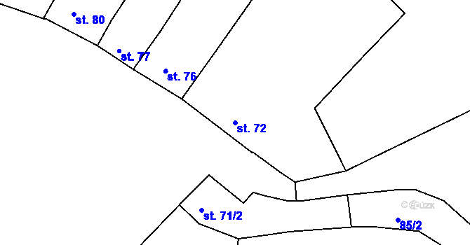 Parcela st. 72 v KÚ Kyselovice, Katastrální mapa