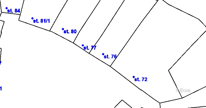Parcela st. 76 v KÚ Kyselovice, Katastrální mapa