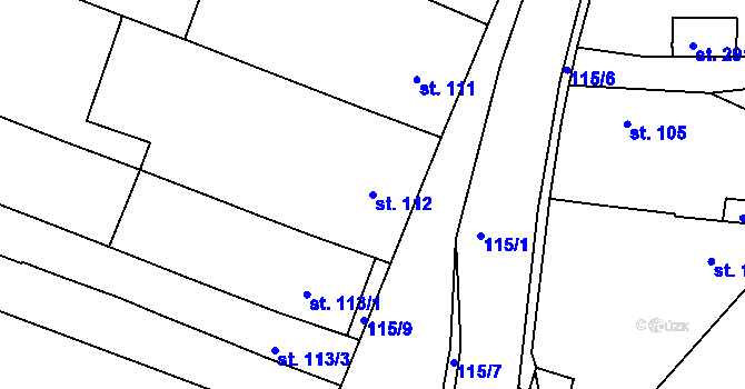 Parcela st. 112 v KÚ Kyselovice, Katastrální mapa