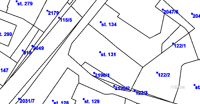 Parcela st. 131 v KÚ Kyselovice, Katastrální mapa
