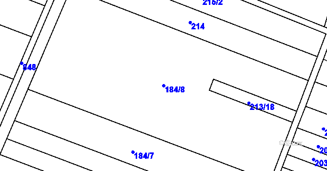 Parcela st. 184/8 v KÚ Kyselovice, Katastrální mapa