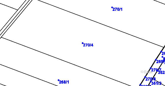 Parcela st. 270/4 v KÚ Kyselovice, Katastrální mapa