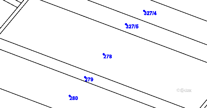 Parcela st. 278 v KÚ Kyselovice, Katastrální mapa