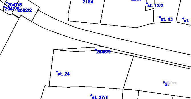 Parcela st. 2046/9 v KÚ Kyselovice, Katastrální mapa