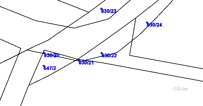 Parcela st. 830/22 v KÚ Kyselovice, Katastrální mapa