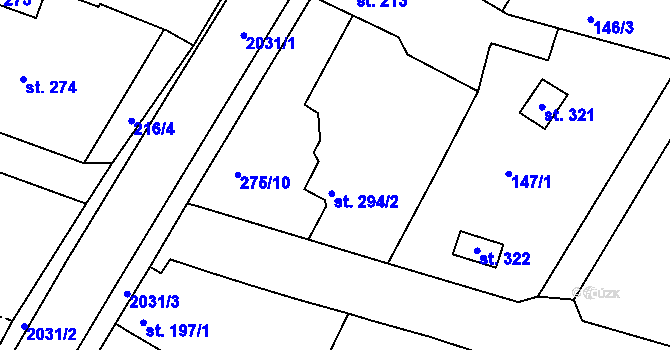 Parcela st. 294/2 v KÚ Kyselovice, Katastrální mapa