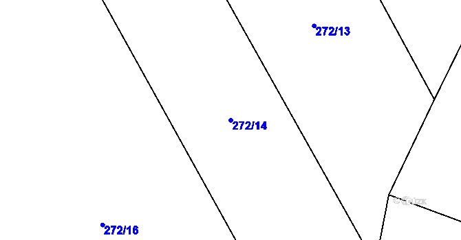 Parcela st. 272/14 v KÚ Kyšice, Katastrální mapa