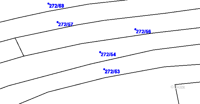 Parcela st. 272/54 v KÚ Kyšice, Katastrální mapa