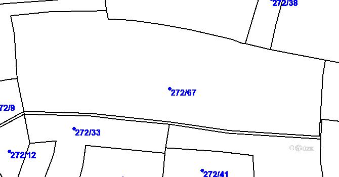 Parcela st. 272/67 v KÚ Kyšice, Katastrální mapa