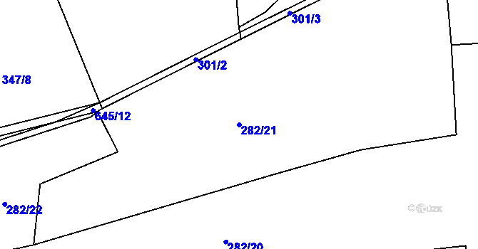 Parcela st. 282/21 v KÚ Kyšice, Katastrální mapa