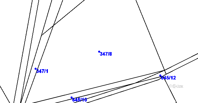 Parcela st. 347/8 v KÚ Kyšice, Katastrální mapa