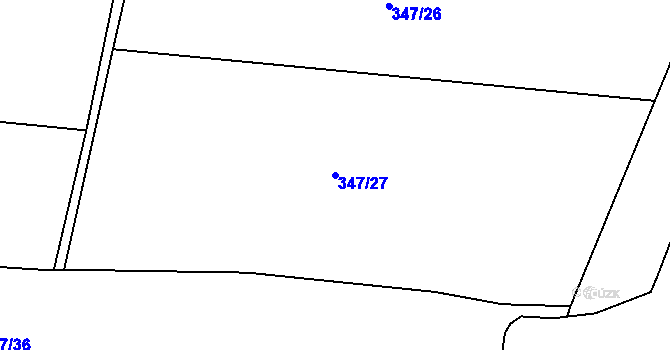 Parcela st. 347/27 v KÚ Kyšice, Katastrální mapa