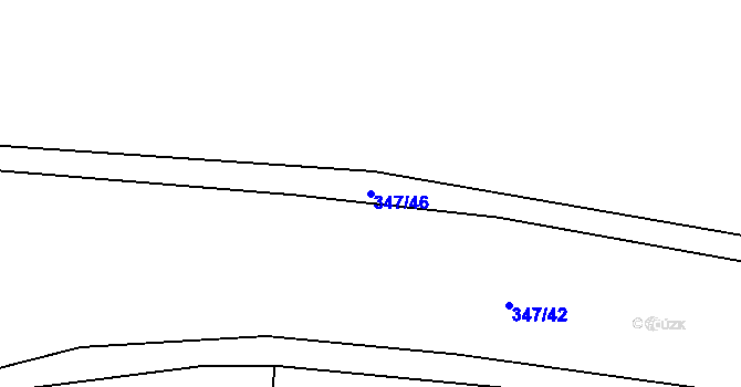 Parcela st. 347/46 v KÚ Kyšice, Katastrální mapa