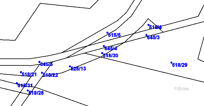 Parcela st. 518/30 v KÚ Kyšice, Katastrální mapa