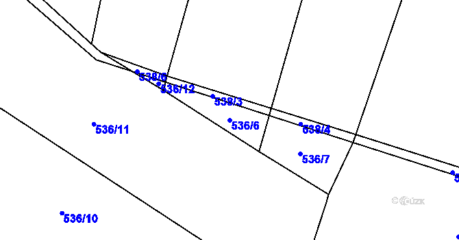 Parcela st. 536/6 v KÚ Kyšice, Katastrální mapa