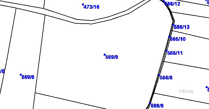 Parcela st. 569/9 v KÚ Kyšice, Katastrální mapa