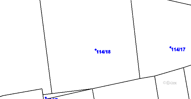Parcela st. 114/18 v KÚ Kyšice, Katastrální mapa