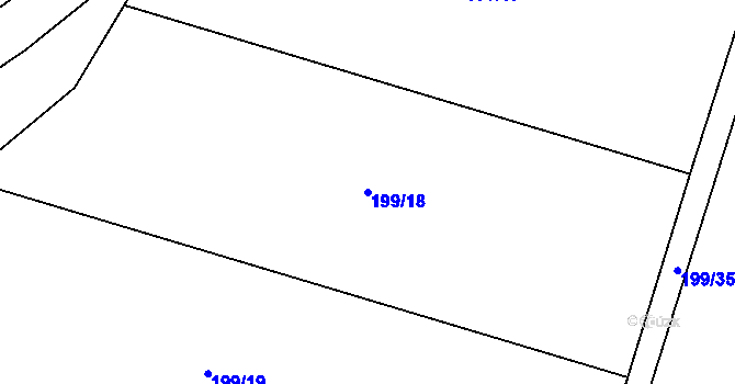Parcela st. 199/18 v KÚ Kyšice, Katastrální mapa
