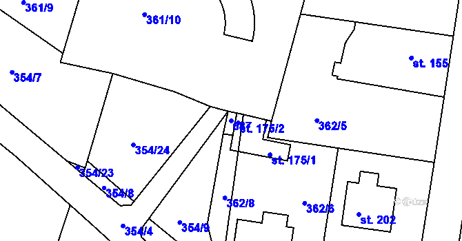 Parcela st. 687 v KÚ Kyšice, Katastrální mapa
