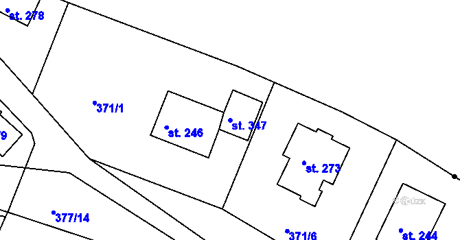 Parcela st. 347 v KÚ Kyšice, Katastrální mapa