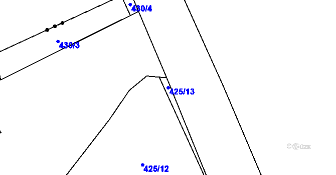 Parcela st. 425/13 v KÚ Kyšice, Katastrální mapa