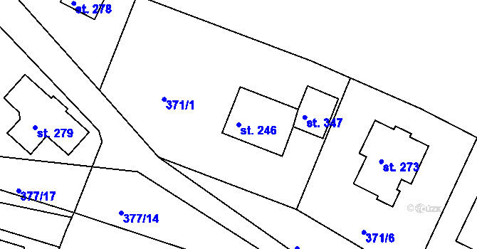 Parcela st. 246 v KÚ Kyšice, Katastrální mapa