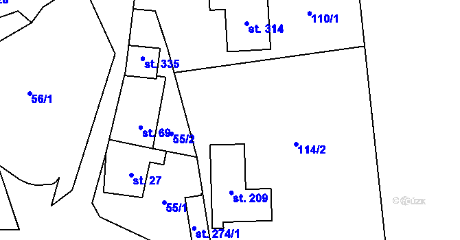 Parcela st. 110/4 v KÚ Kyšice, Katastrální mapa