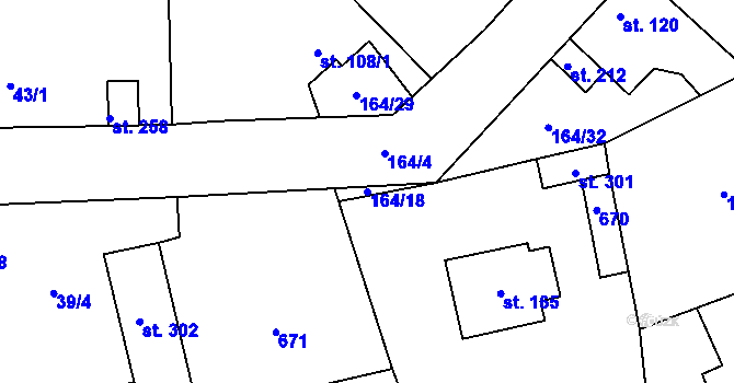 Parcela st. 164/18 v KÚ Kyšice, Katastrální mapa