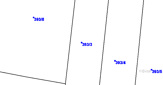 Parcela st. 393/3 v KÚ Kyšice, Katastrální mapa