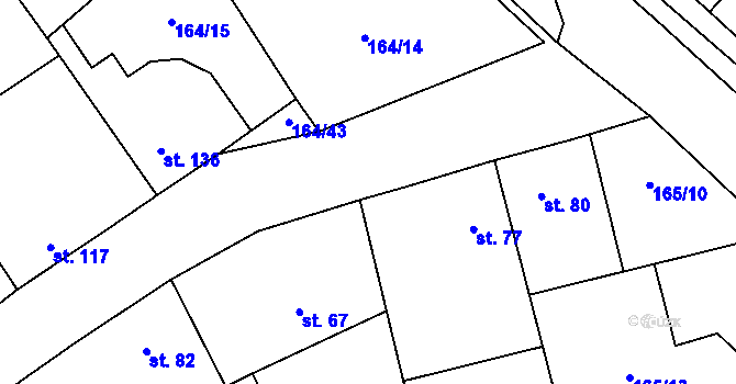 Parcela st. 627/7 v KÚ Kyšice, Katastrální mapa