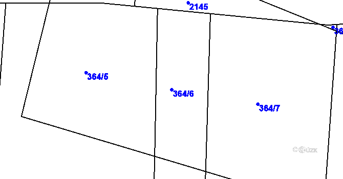 Parcela st. 364/6 v KÚ Kyšice u Plzně, Katastrální mapa