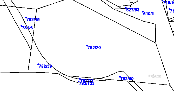 Parcela st. 782/20 v KÚ Kyšice u Plzně, Katastrální mapa