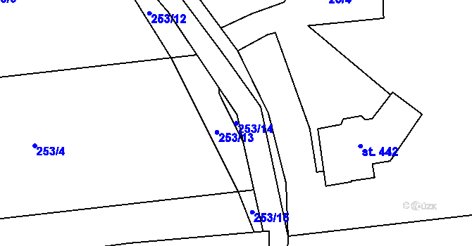 Parcela st. 253/14 v KÚ Kyšice u Plzně, Katastrální mapa