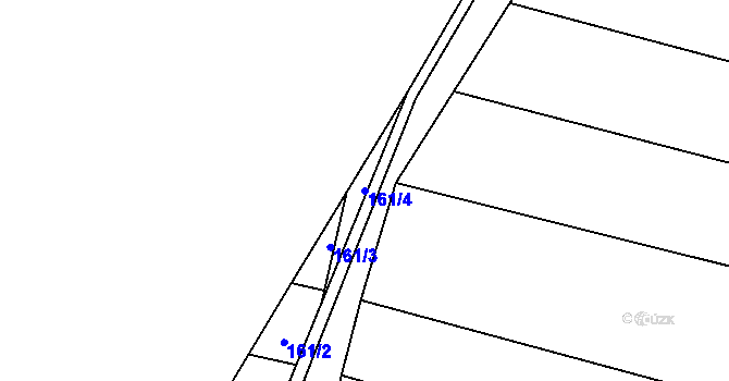 Parcela st. 161/4 v KÚ Kyšice u Plzně, Katastrální mapa