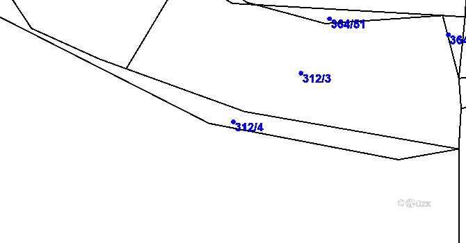 Parcela st. 312/4 v KÚ Kyšice u Plzně, Katastrální mapa