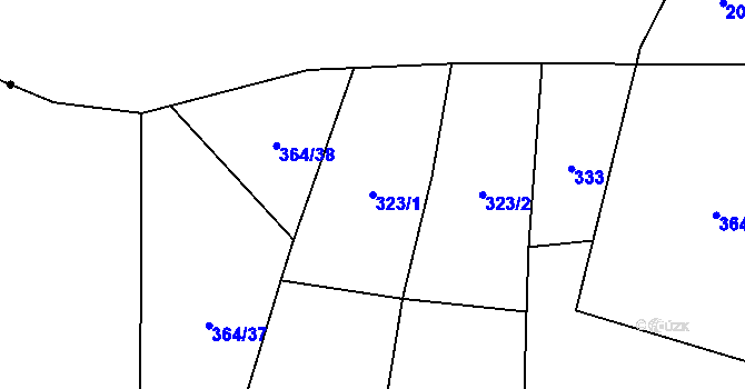 Parcela st. 323/1 v KÚ Kyšice u Plzně, Katastrální mapa
